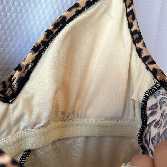 Aqua Green Leopard Print One Piece Swimsuit Size Small - Picture 11 of 12